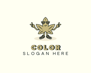 Sneakers - Cartoon Marijuana Leaf logo design