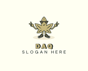 Cbd - Cartoon Marijuana Leaf logo design