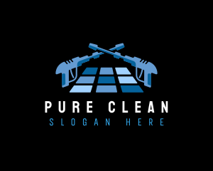 Pressure Washer Cleaning Tiles logo design