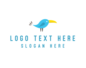 Blue Parrot - Little Blue Bird logo design