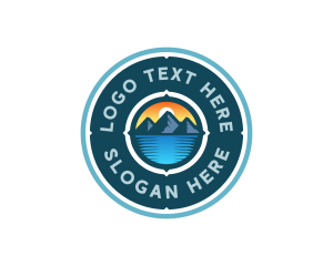 Ocean - Mountain Nature Compass logo design