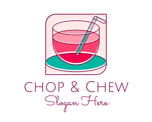 Pink Juice Drink logo design