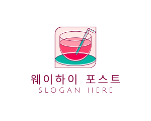 Pink Juice Drink logo design