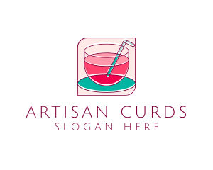 Pink Juice Drink logo design