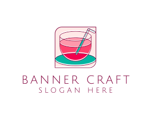 Pink Juice Drink logo design