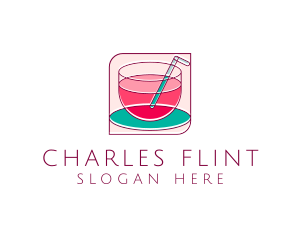 Pink Juice Drink logo design