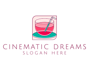 Pink Juice Drink logo design