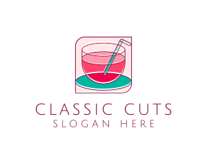 Pink Juice Drink logo design