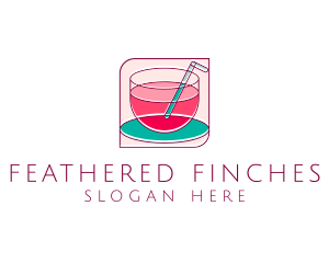 Pink Juice Drink logo design