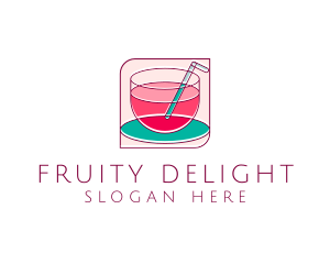 Pink Juice Drink logo design