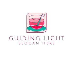 Pink Juice Drink logo design