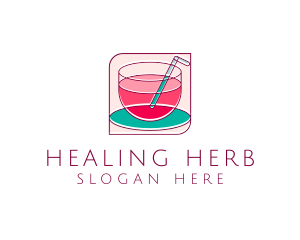 Pink Juice Drink logo design