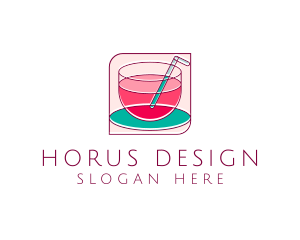 Pink Juice Drink logo design