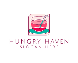 Pink Juice Drink logo design