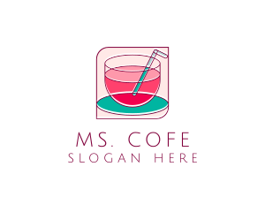 Pink Juice Drink logo design