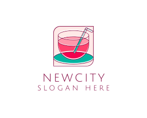 Pink Juice Drink logo design