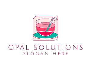 Pink Juice Drink logo design