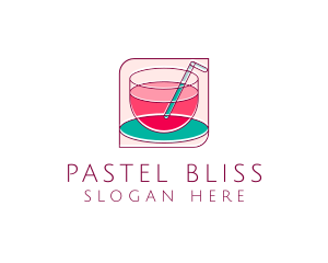 Pink Juice Drink logo design