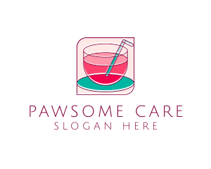 Pink Juice Drink logo design