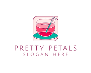 Pink Juice Drink logo design