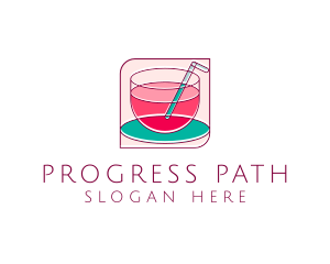 Pink Juice Drink logo design