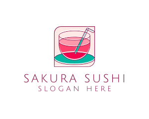 Pink Juice Drink logo design