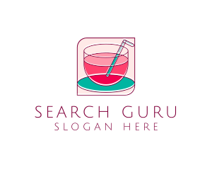 Pink Juice Drink logo design