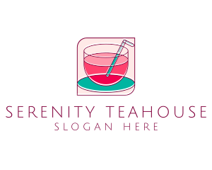 Pink Juice Drink logo design