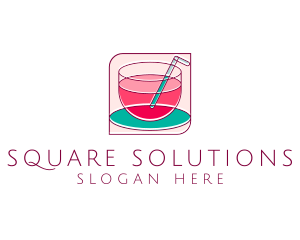 Pink Juice Drink logo design