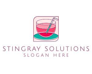 Pink Juice Drink logo design