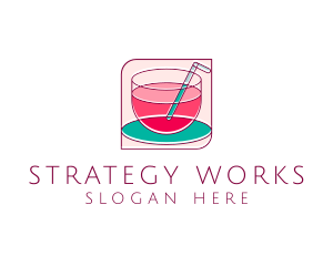 Pink Juice Drink logo design