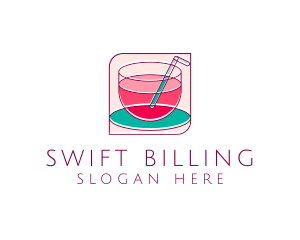 Pink Juice Drink logo design