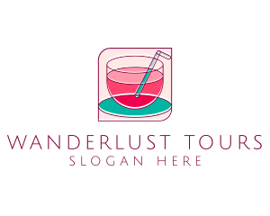 Pink Juice Drink logo design