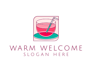 Pink Juice Drink logo design