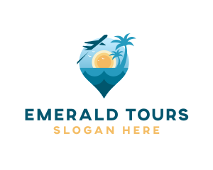 Summer Beach Travel Location logo design