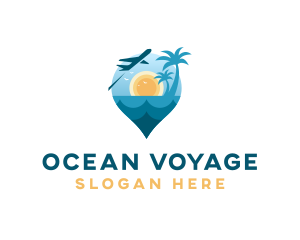 Summer Beach Travel Location logo design