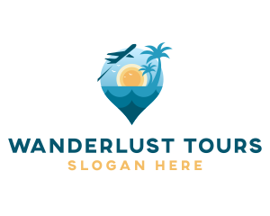 Summer Beach Travel Location logo design