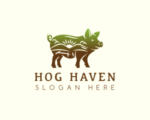 Hog - Pig Farm Field logo design