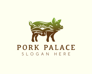 Swine - Pig Farm Field logo design