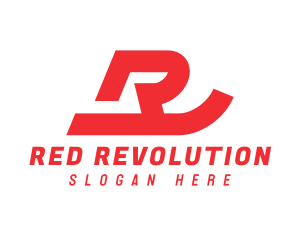 Red Swoosh Letter R logo design