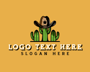 Horseback-rider - Cactus Cowboy Hat logo design