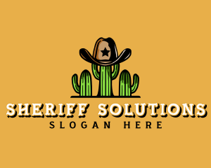 Sheriff - Cactus Cowboy Hat logo design