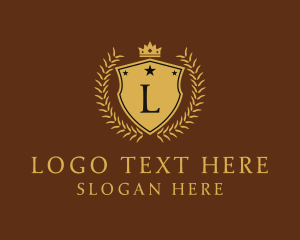 Luxury - Wreath Crown Shield logo design