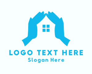 Rental - Housing Property Hands logo design