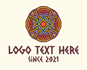 Tiki - Colorful Tribal Pattern logo design