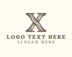 Letter X - Wood Carpentry Lumberjack Letter X logo design