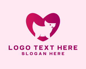 Puppy - Puppy Dog Heart logo design