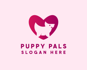 Puppy Dog Heart logo design