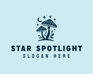 Mushroom Moon Stars logo design