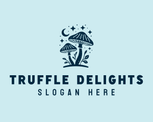 Truffle - Mushroom Moon Stars logo design
